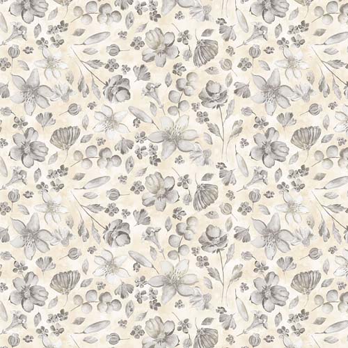 Night Whispers - Floral -Light Taupe - tone on tone tossed floral