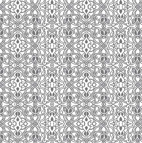 Ode to June - Trellis - Dark Pewter - gray trellis design on white