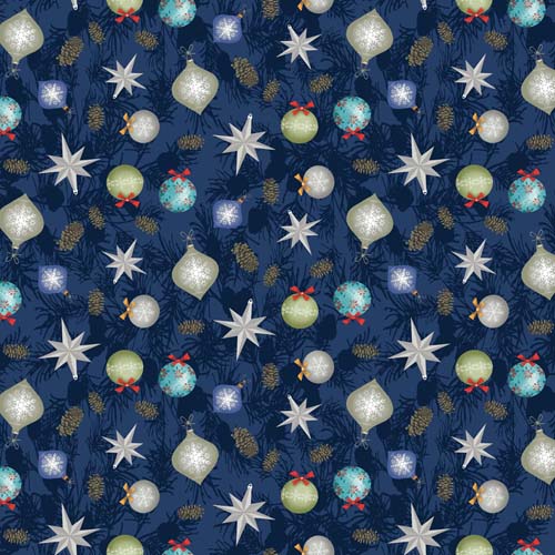 Winter's Eve - Winter's Eve Ornaments - Royal Blue - ornaments on dk blue