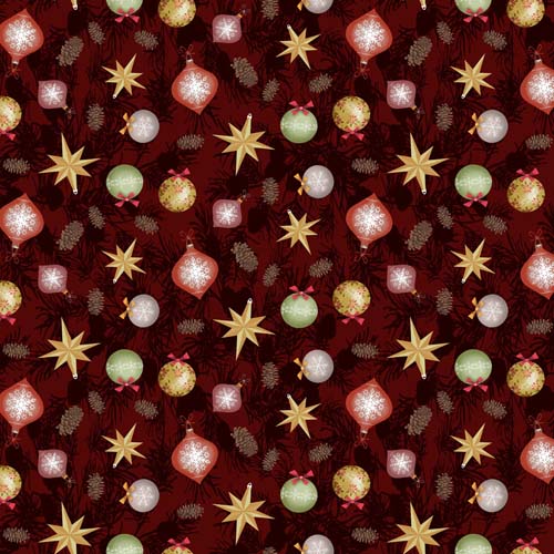 Winter's Eve - Winter's Eve Ornaments - Wine - ornaments on dark red