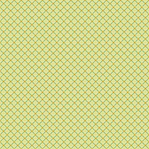 Springtime - Plaid - Light Olive - teal lattice with stars on light green