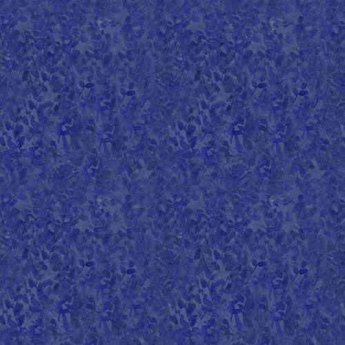 Blue Meadow - Thicket - Royal Blue- tone on tone dk blue leaves & branches
