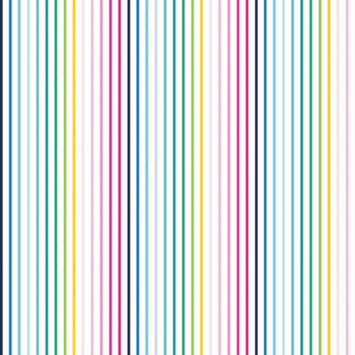Emily - Happy Stripe - Multi - multicolored stripe on white