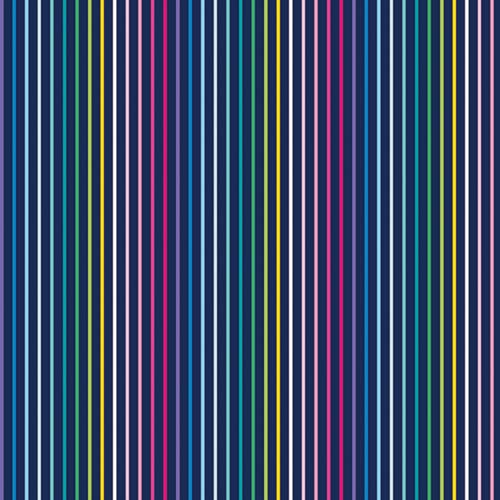 Emily - Happy Stripe - Light Navy - multicolored stripes on blue