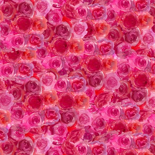 Faboolous - Roses - Fuchsia - packed pink watercolor roses