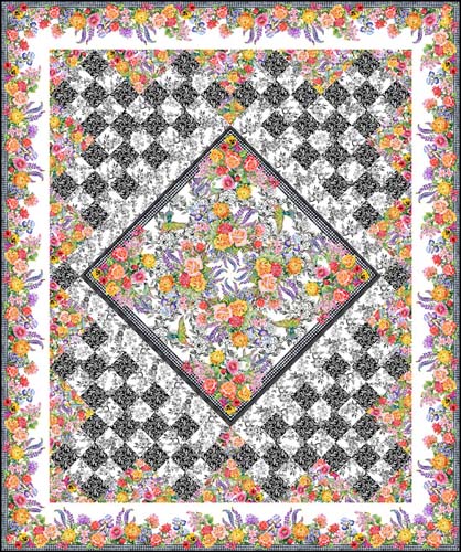 Decoupage Panel Quilt Pattern - uses panel & border
