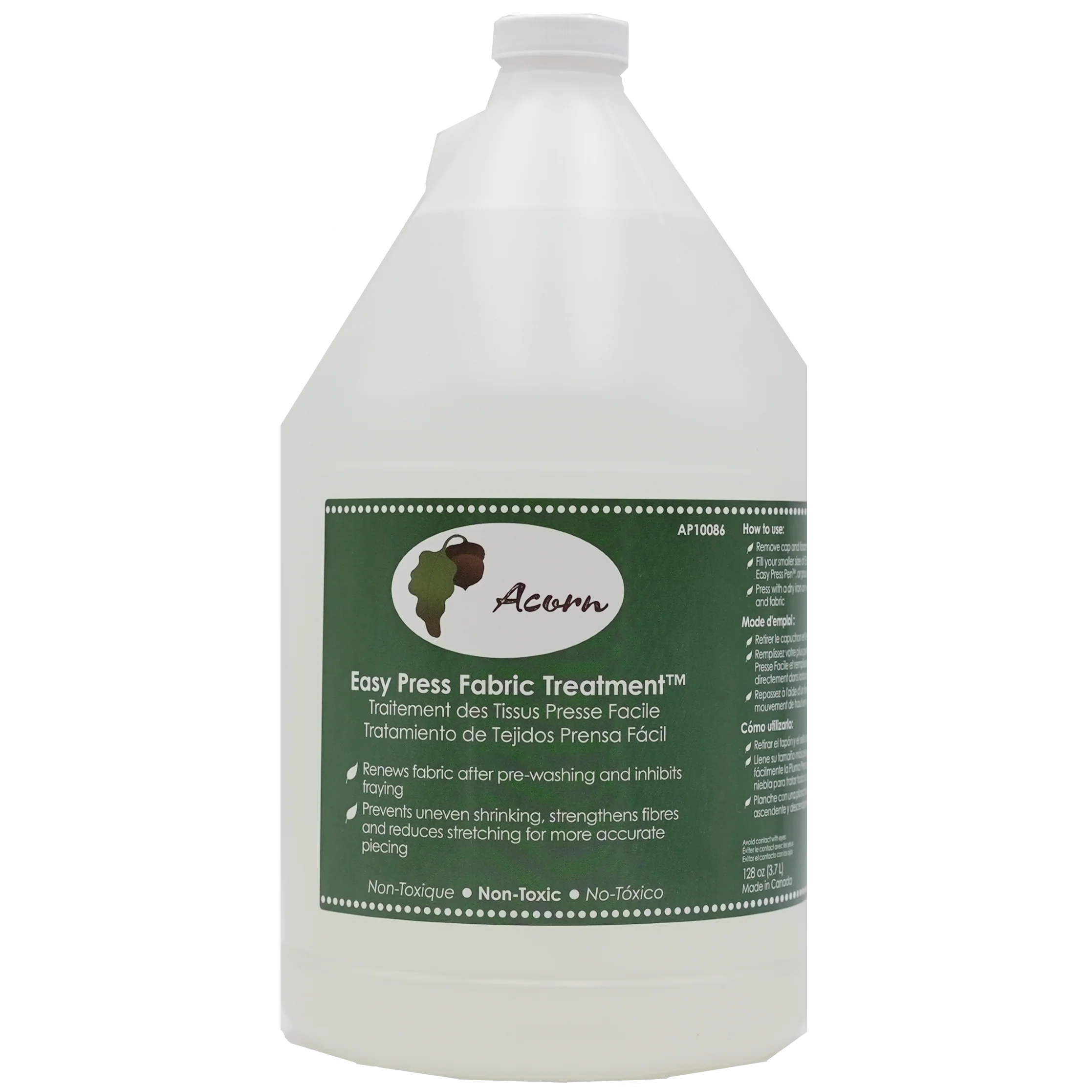 Easy Press Fabric Treatment -1 gal. - Acorn Precision Piecing Products