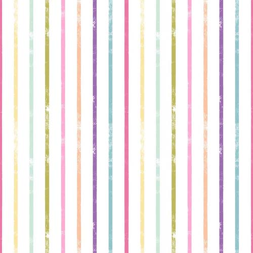 Curious Garden - Stripey - White - Pastel stripes on white