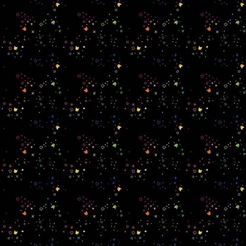 Kitty Litter Blender - Laser - Black - tiny multi colored cat heads, circles