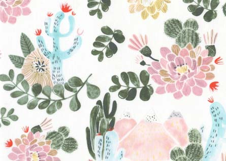 Desert Bloom-Mountain Dream-Mlti-Cacti in Peach & Pink w/Saguaro Cactus