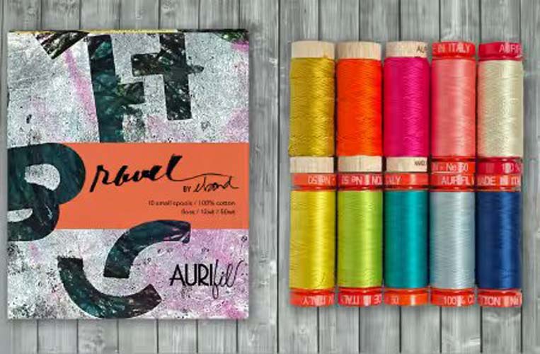 Aurifil - Ravel thread set by ebond- 10 assorted colors, varied weights