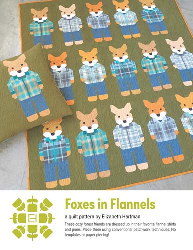 Foxes in Flannels - quilt in 2 sizes  & pillow by Elizabeth Hartman