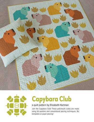 Capybara Club - quilt in 2 sizes  & pillow by Elizabeth Hartman