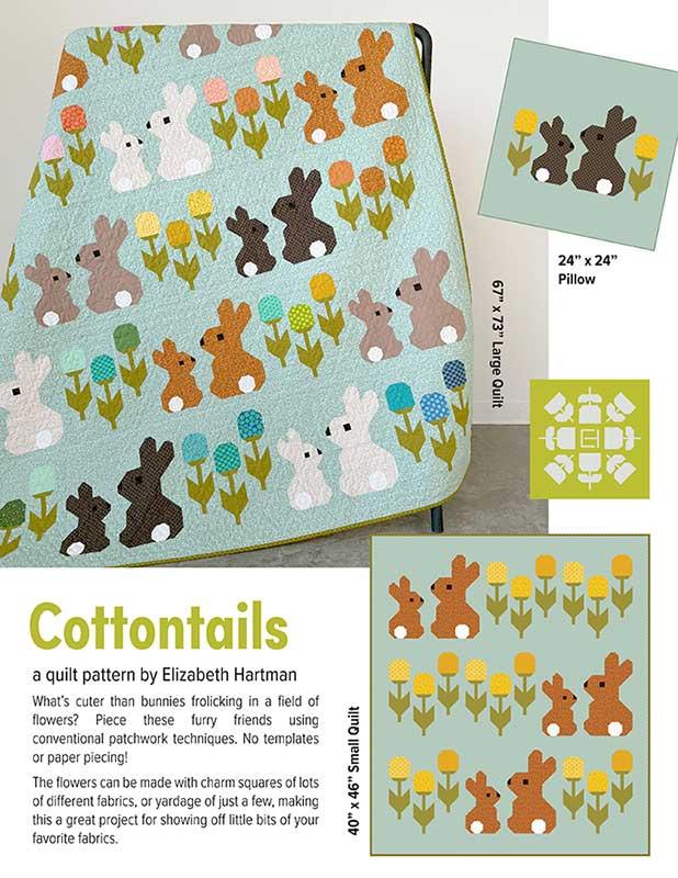Cottontails pattern - a quiltin 2 sizes  & pillow by Elizabeth Hartman