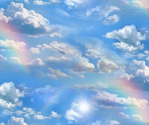 Landscape Medley - Sunshiney sky with fluffy clouds and rainbows