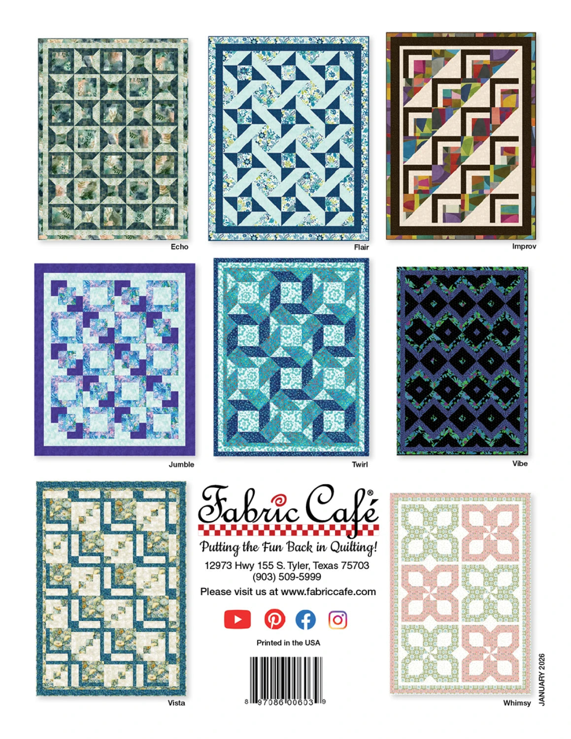 Fabric Cafe - Make it Scrappy With 3 yard quilts - 8 new designs