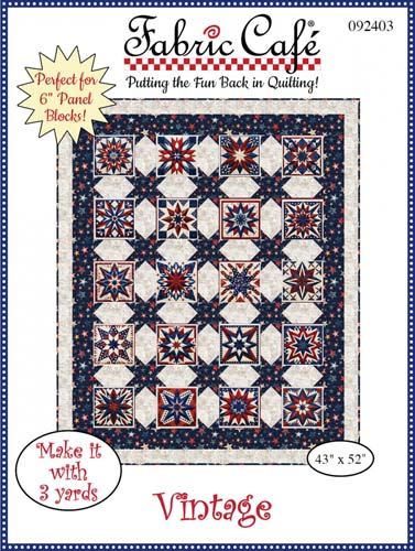 Fabric Cafe - Vintage - 43x52Lap-size 3-yard Panel quilt pattern