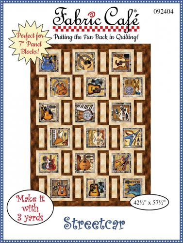 Fabric Cafe - Streetcar - 42.5x57.5 lap-size Panel quilt pattern