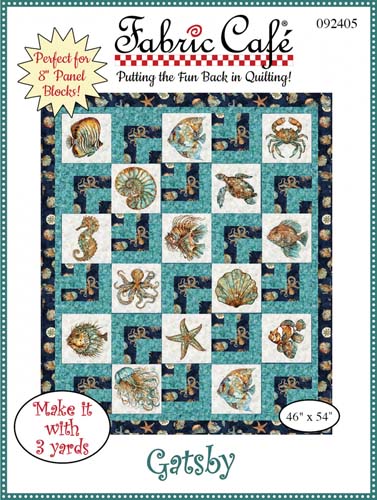 Fabric Cafe - Gatsby - 46x54 -Lap-size 3-yard Panel quilt pattern