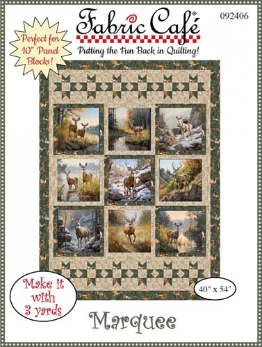 Fabric Cafe - Marquee - 40x54- Lap-size 3-yard Panel quilt pattern