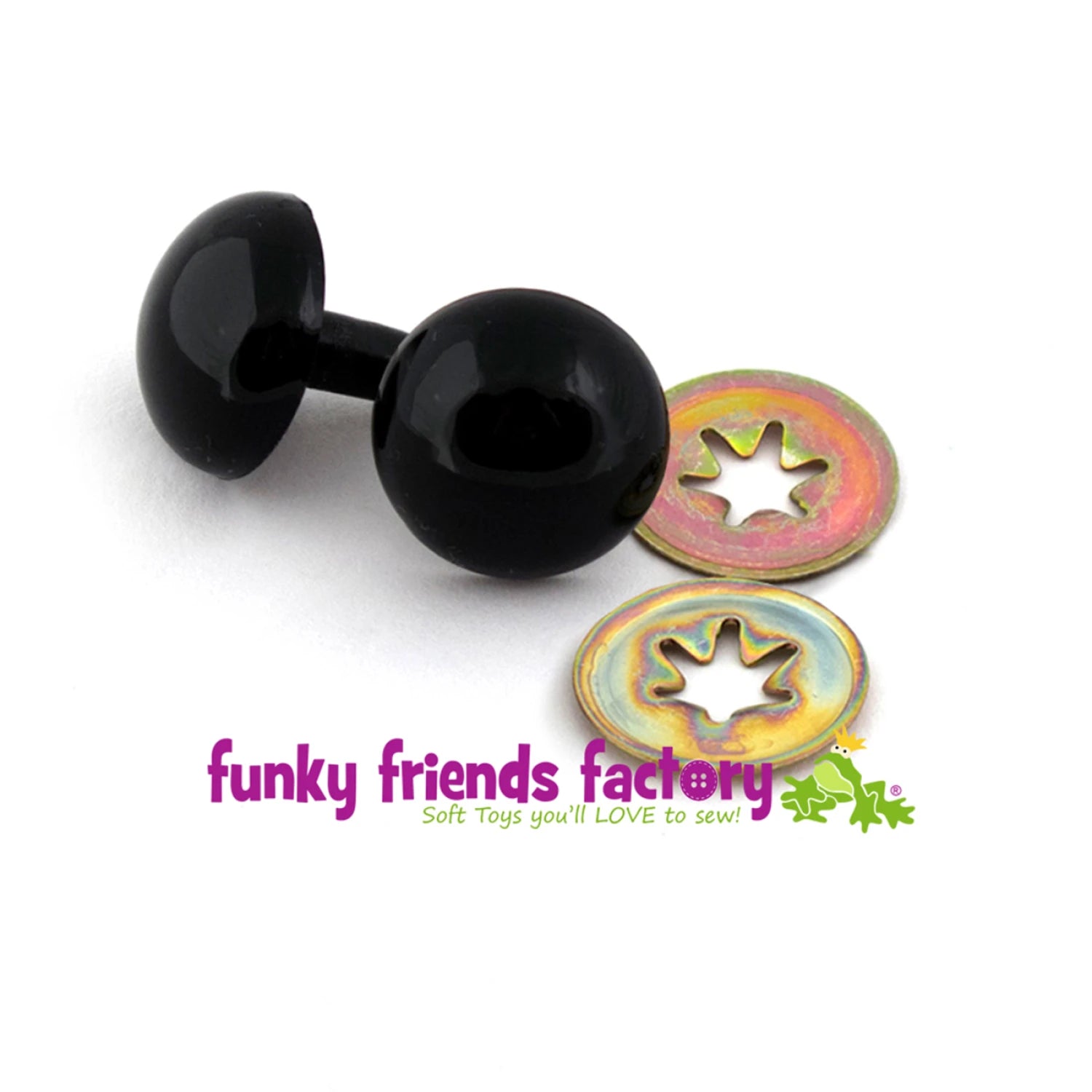 Funky Friends Factory - 18mm black craft eyes - 5 pairs