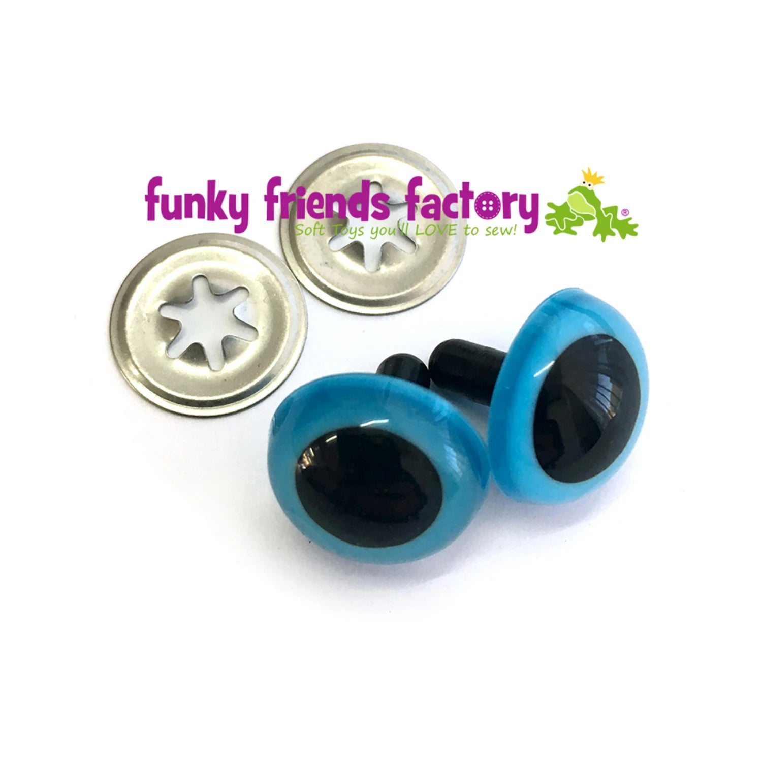 Funky Friends Factory - 18mm blue craft eyes - 5 pairs