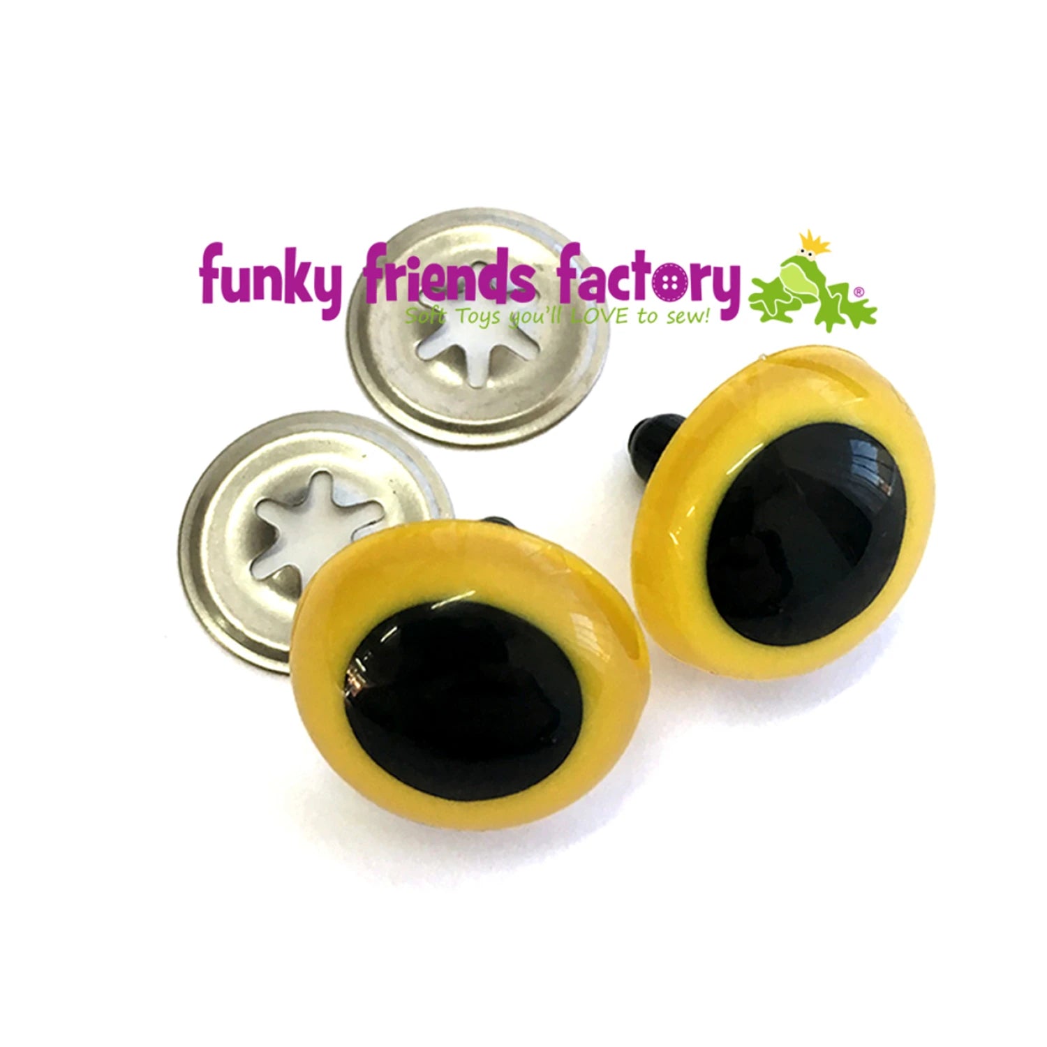 Funky Friends Factory - 21mmyellow craft eyes - 5 pairs