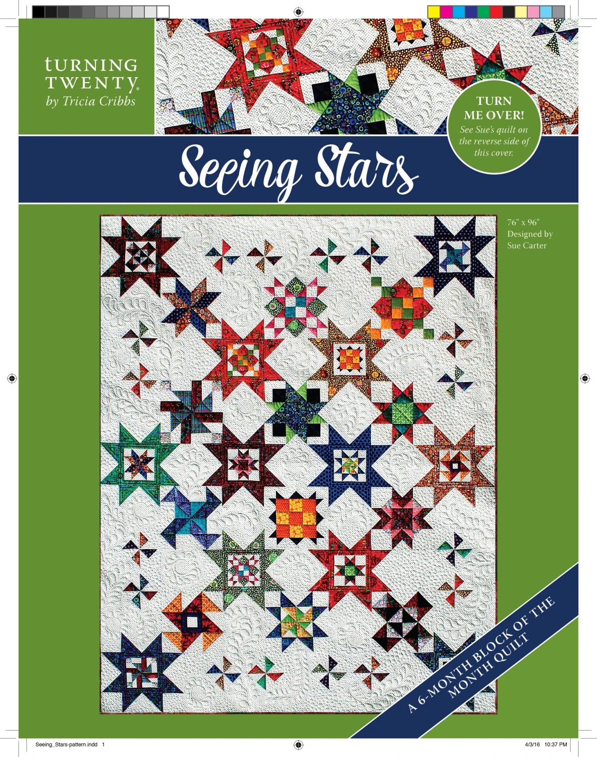 Seeing Stars pattern - 76x96 - 6 month BOM - Turning Twenty by Tricia Cribbs
