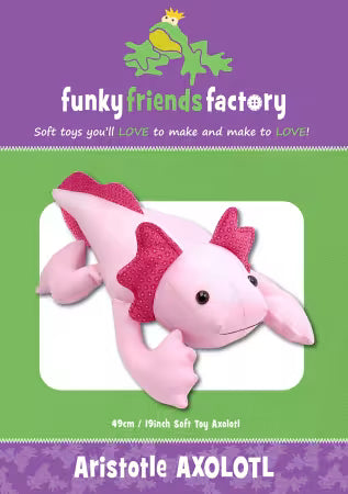 Aristotle Axolotl - Soft Toy - by Funky Friends Factory - Pauline McArthur