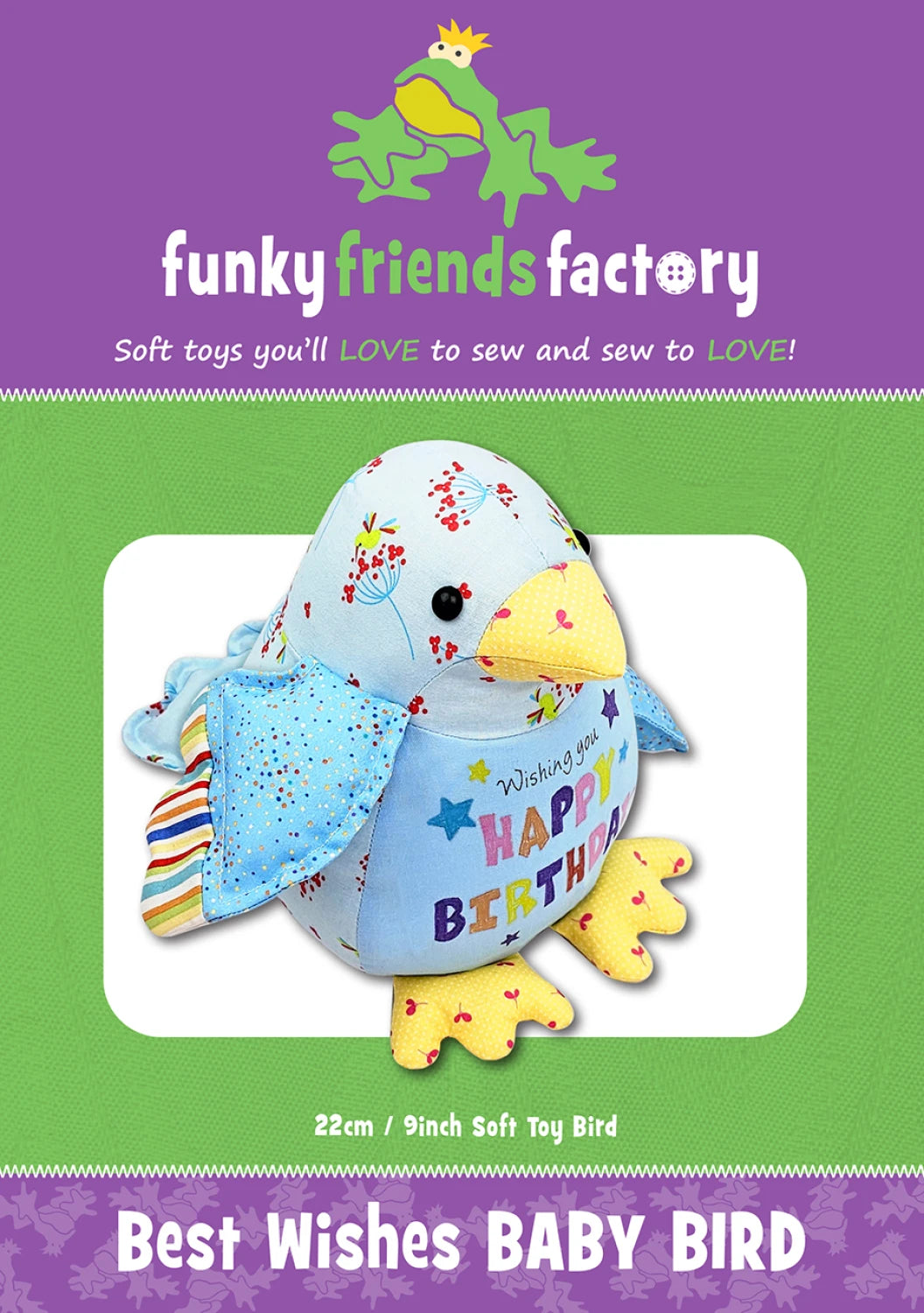 Best Wishes Baby Bird - Soft Toy - Created By Pauline McArthur of Funky Friends