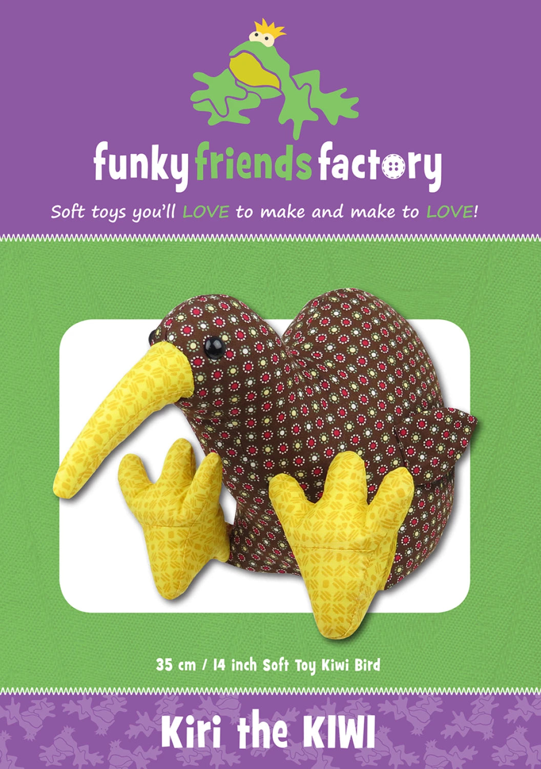 Kiri the Kiwi Bird - Soft Toy - by Funky Friends Factory - Pauline McArthur
