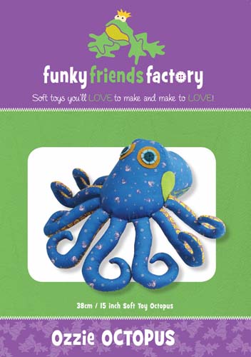 Ozzie Octopus - Soft Toy -Created By Pauline McArthur of Funky Friends Fac