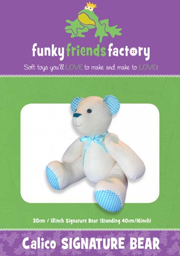 Calico Signature Bear -Soft Toy-Created By Pauline McArthur of Funky Friends