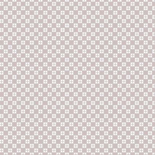 Hampton Court - White Flower Lattice on Taupe Gray