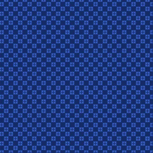 Hampton Court - Blue FlowerLattice on Blue
