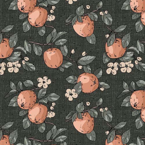 Klara - Apples - Spruce -Apples and branches on dark green