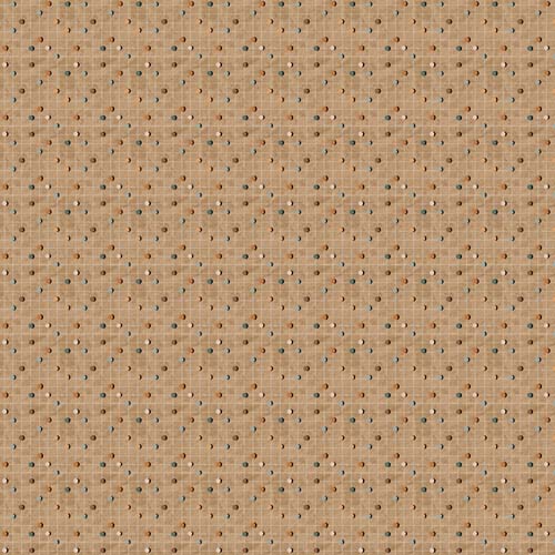 Great Journey -  Dots - Camel - Grid w/ colored dots on tan