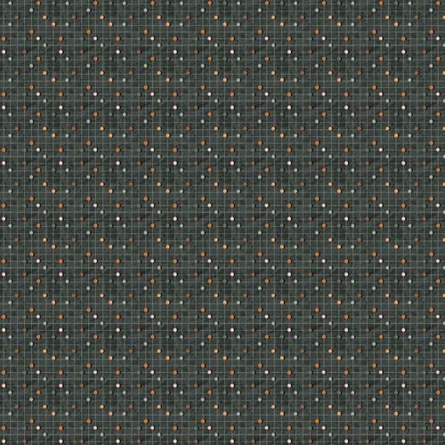 Great Journey -  Dots - Green- Grid w/ colored dots on dark gray-green