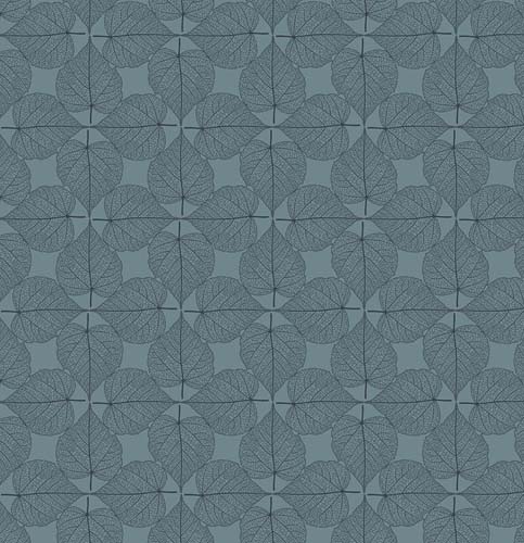 The Botanist - Linden -Blue - Leaves in symmetrical rows on blue