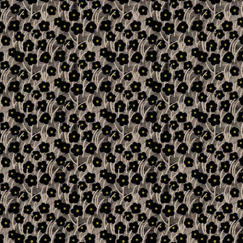 Grove - Field - Black - black floral on natural - 55% Linen/45% Cotton