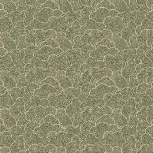 Grove - Tree  - Green - tree tops on natural - 55% Linen/45% Cotton