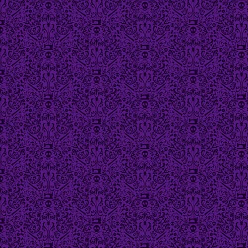 Mr. Bones Sews - Damask - Purple - halloween/sewing damask on purple