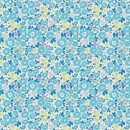 Pocket Posies - Meadow - Blue - small blue & aqua floral