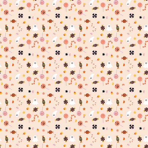 Sweet Treats - Candies & Ghosts - Peach