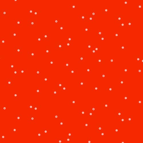 Seasons Basics - Flowers - Red - small scattered flowers on red