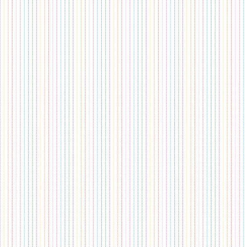 Dovetail -  Stripes - Multi - multi colored dotted lines on white