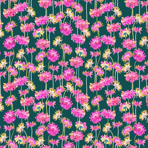 Margo - Gerbera - Forest - pink daisies on  green