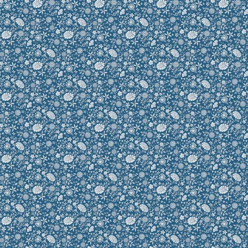 Rayon - Floral Romance - Marigold - Navy