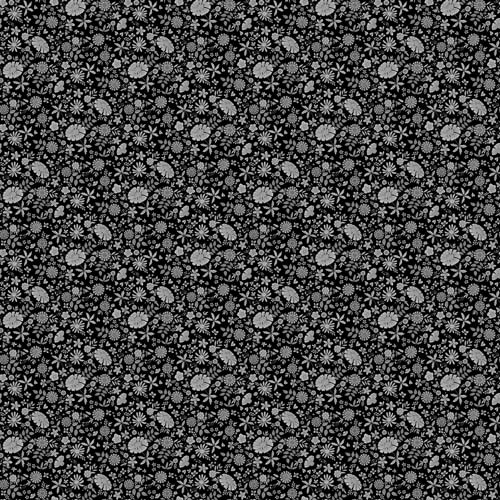 Rayon - Floral Romance - Marigold - Black
