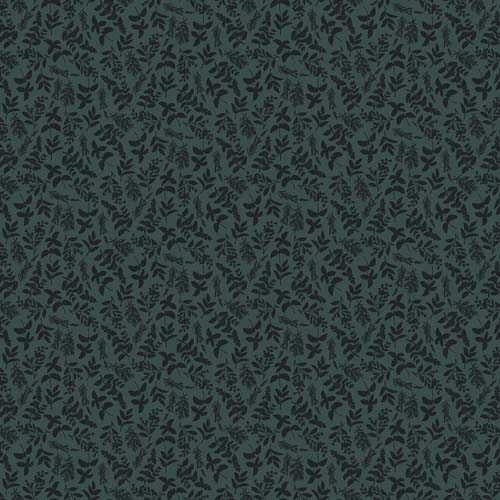 Green World - Leaves - Forest - black leaf sprigs on dark green